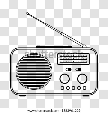 Radio receiver on transparent background. Vector illustration