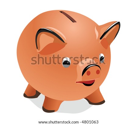 The vector image of a pig-coin box