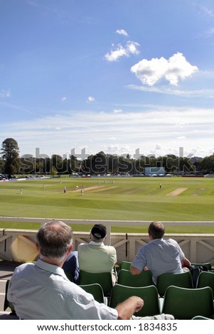 Cricket match and spectators