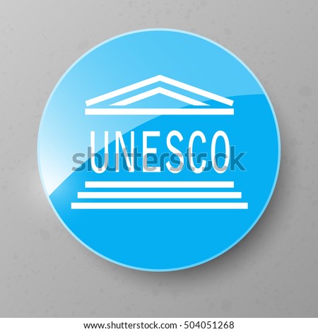 UNESCO Flag Button. Vector illustration.