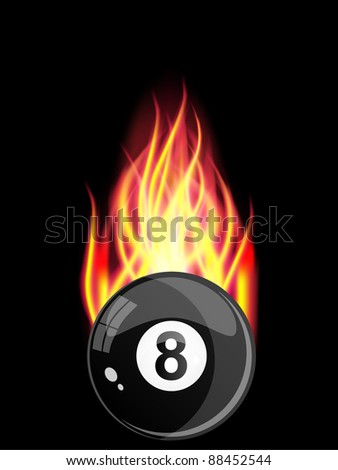 Pool Billiards Ball In Fire. Vector Illustration. - 88452544 : Shutterstock