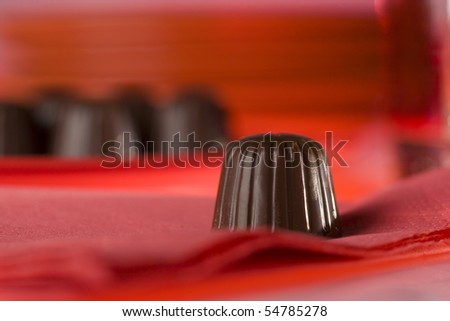 Still-life with chocolate bonbons