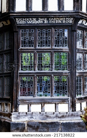 Tudor bay window built by Rycharde (Richard) Dale in the sixteenth century.