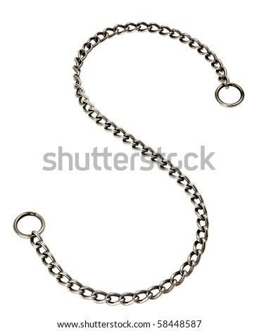 Metal Chain Isolated On White Background.