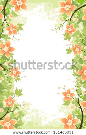 Abstract grunge Flower background with Maple leafs. illustration