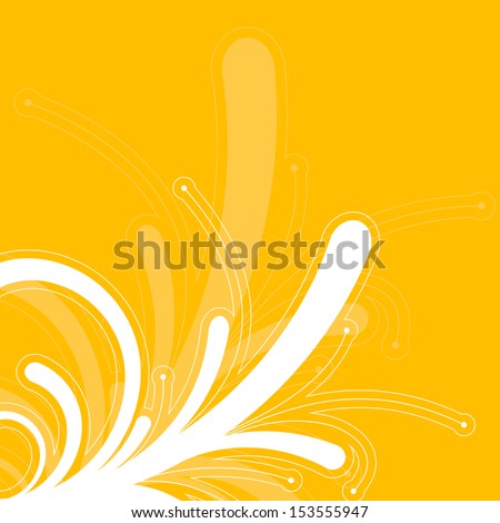 Abstract scroll background illustration isolated on orange