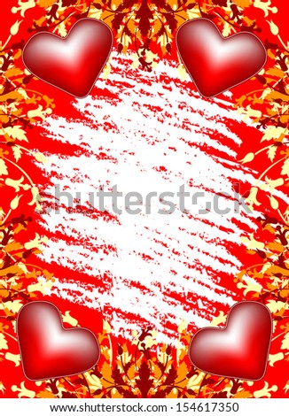 Valentine\'s Day greeting card with flowers and heart on grunge background
