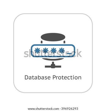 Database Protection Icon. Flat Design. Business Concept Isolated Illustration.