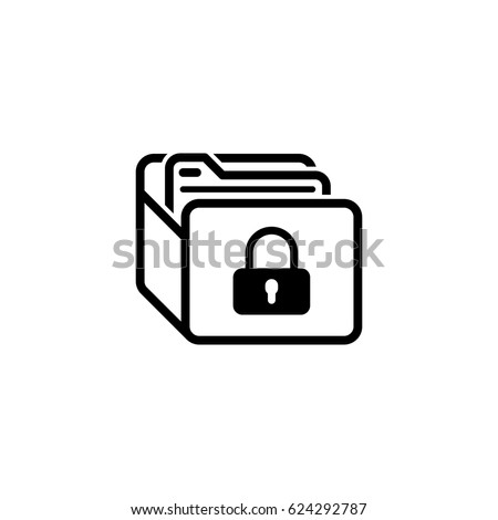 Database Security Icon. Security concept with a database and a padlock. Isolated Illustration. App Symbol or UI element.