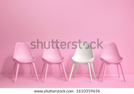 Similar – Image, Stock Photo Pink row of chairs in front of a pink wall
