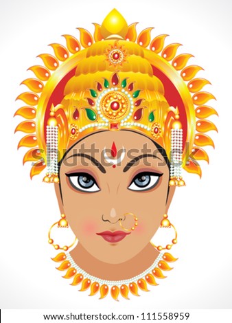 Abstract Goddess Durga Face Vector Illustration - 111558959 : Shutterstock