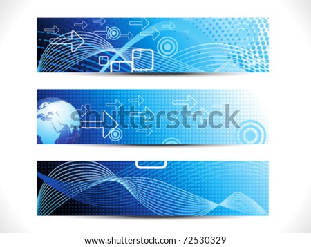 abstract digital web header set vector illustration