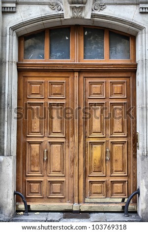 Paris, France - Typical Old Apartment Building. Wooden Door. Stock ...