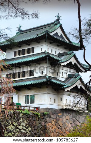Hirosaki, Japan - town in the region of Tohoku. Hirosaki-jo castle.