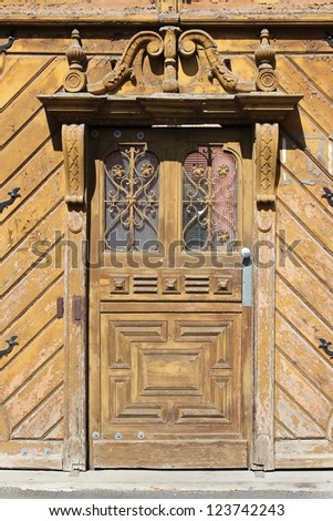 Szeged, Hungary. City in Csongrad county. Old door.