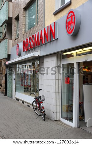 DORTMUND, GERMANY - JULY 16: Rossmann cosmetics store on July 16, 2012 in Dortmund, Germany. As of 2011 Rossmann has 2,531 stores and 31,000 employees.
