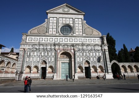FLORENCE, ITALY - OCTOBER 19: People visit Basilica Santa Maria Novella on October 19, 2009 in Florence, Italy. Florence is one of most visited cities in Italy with 4.47 million arrivals in 2011.