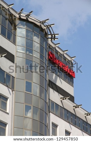 POZNAN, POLAND - JUNE 6: Sheraton hotel exterior on June 6, 2011 in Poznan, Poland. Sheraton, a luxury hotel brand founded in 1937 operates 480 hotels worldwide.