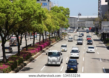 NAGOYA, JAPAN - APRIL 28: People drive in heavy traffic on April 28, 2012 in Nagoya, Japan. With 589 vehicles per capita, Japan is among most motorized countries worldwide, which causes heavy traffic.
