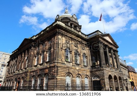 Liverpool - city in Merseyside county of North West England (UK). Town Hall, Georgian architecture style.