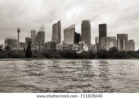 Sydney skyline with skyscrapers. Modern city in Australia.