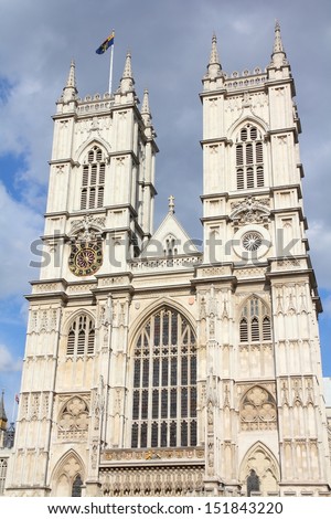 London, United Kingdom - famous Westminster Abbey church. UNESCO World Heritage Site.