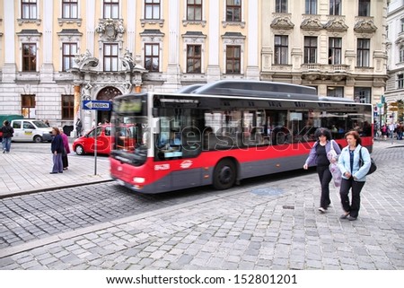 VIENNA - SEPTEMBER 8: People ride a Wiener Linien bus on September 8, 2011 in Vienna. The operator Wiener Linien serves 839 million rides annually (2010).
