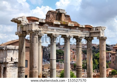 Rome, Italy - ancient Roman Forum, UNESCO World Heritage Site.