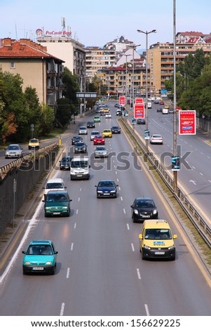 SOFIA, BULGARIA - AUGUST 17: People drive on August 17, 2012 in Sofia, Bulgaria. Bulgaria has 393 vehicles per capita. The number has grown fast in recent years.