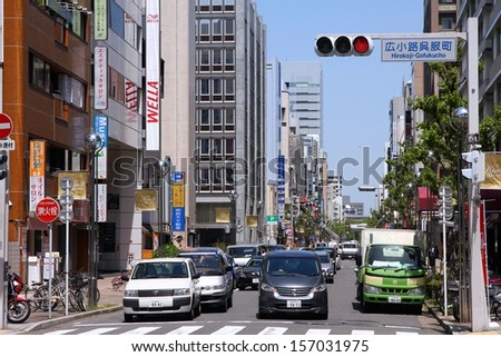 NAGOYA, JAPAN - APRIL 28: People drive in heavy traffic on April 28, 2012 in Nagoya, Japan. With 589 vehicles per capita, Japan is among most motorized countries worldwide, which causes heavy traffic.