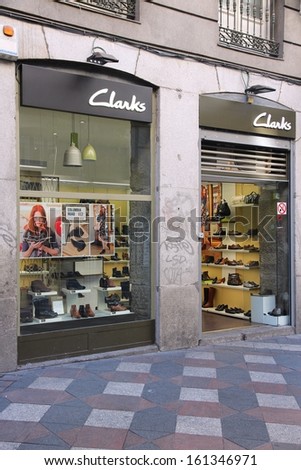 MADRID - OCTOBER 22: Clarks store on October 22, 2012 in Madrid. Clarks is a British footwear manufacturer and retailer. The company has 1000+ stores and sells its shoes in 160 countries.