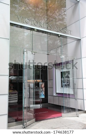 CHICAGO, USA - JUNE 26, 2013: Victoria\'s Secret lingerie store at Magnificent Mile in Chicago. The Magnificent Mile is one of most prestigious shopping districts in the United States.