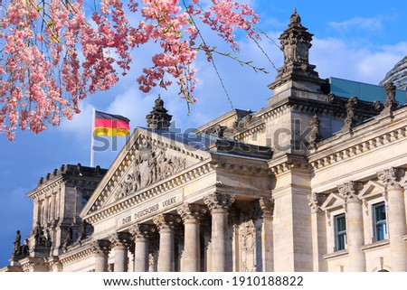 Similar – Image, Stock Photo Cherry blossom in Berlin at the Fliegeberg