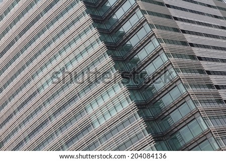 Modern architecture background - office building abstract view in Yokohama, Japan