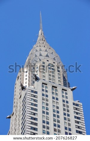 NEW YORK, USA - JULY 3, 2013: Chrysler Building exterior in New York. Famous Art Deco skyscraper was the tallest building in the world in 1930-31.