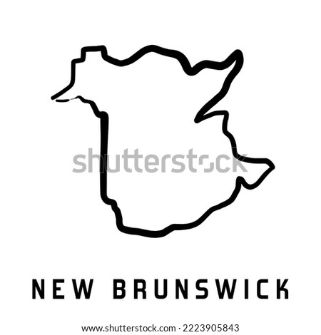 New Brunswick map outline - smooth simple hand-drawn Canadian province shape map vector. Province in Canada.