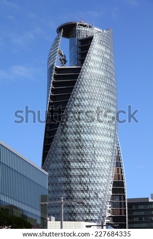 NAGOYA, JAPAN - MAY 3, 2012: Mode Gakuen Spiral Towers building in Nagoya, Japan. The building was finished in 2008, is 170m tall and is among most recognized skyscrapers in Japan.