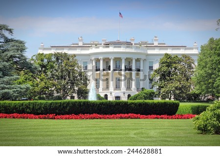 Washington DC, capital city of the United States. White House building. Presidential office.