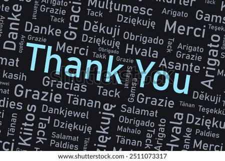 Thank you languages colorful concept collage. Thank you phrase international design.