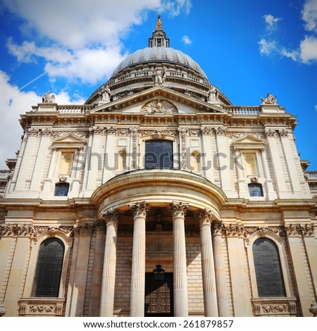 London, United Kingdom - St. Paul\'s Cathedral church. Square composition.