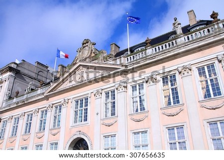 French embassy in Copenhagen, Denmark. Diplomatic office of Republic of France.