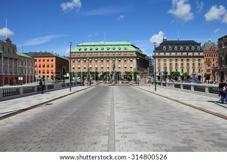 STOCKHOLM, SWEDEN - MAY 30, 2010: People visit Old Town in Stockholm, Sweden. Stockholm is the most visited and most populous city in Nordic countries.