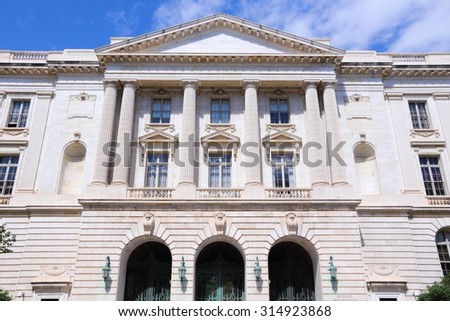 Washington DC, capital city of the United States. Government building - Russell Senate Office Building.