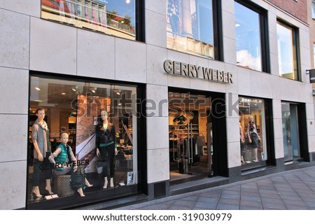 LUBECK, GERMANY - AUGUST 29, 2014: Gerry Weber fashion store in Lubeck, Germany. Gerry Weber manages 1,000 own stores with brands Taifun, Samoon and Hallhuber.
