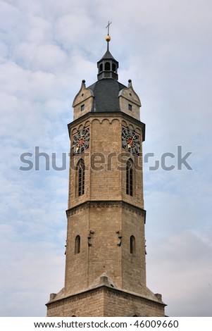 Stadtkirche tower - Jena, Thuringia, Germany. Old landmark.