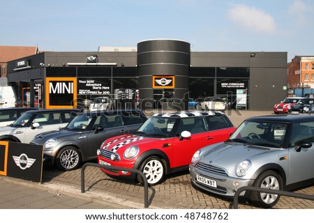 BIRMINGHAM - MARCH 11: Mini cars dealer on March 11, 2010 in Birmingham, UK. According to Car Dealer Magazine, Mini was the 7th best selling car in the UK in 2009.