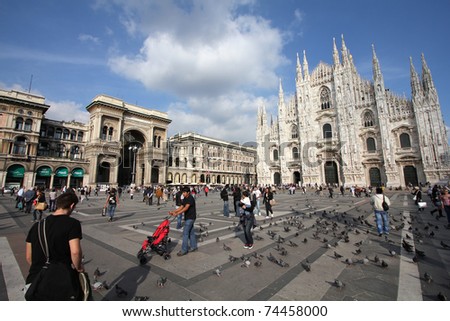 Milan - October 7: Tourists At Piazza Duomo On October 7, 2010 In Milan ...