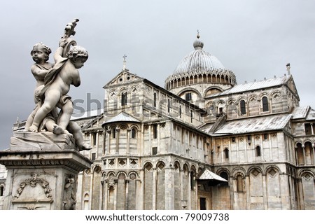 Pisa, Tuscany, Italy. Famous cathedral. UNESCO World Heritage List landmark.