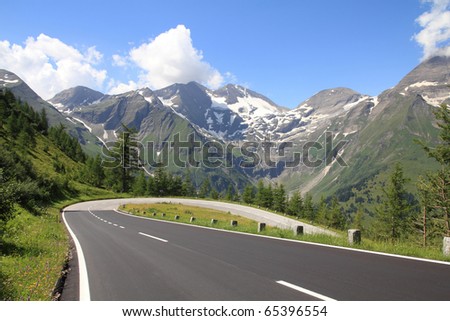 Similar – Image, Stock Photo Alpine road with hairpin bends