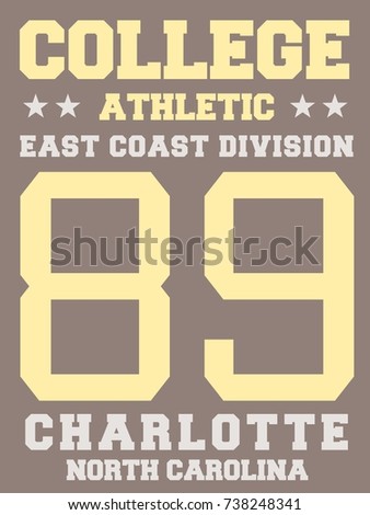 Sports team jersey design - athletic t-shirt. East coast - Charlotte, North Carolina.